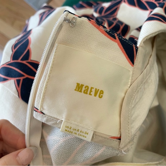 Anthropologie Maeve Nautical Rope Print Keyhole Bow-Back Shift Mini Dress Size 2 - Picture 6 of 11